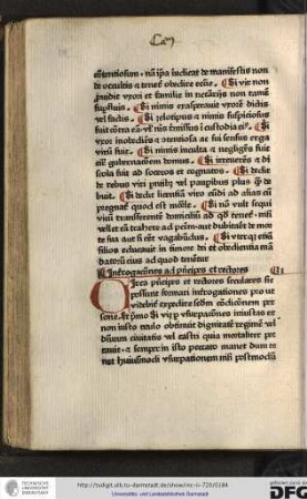 Circa principes et rectores seculares sic possunt formari interrogationes prout videbitur expedire secundum conditionem persone.