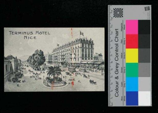 Postkarte mit Ansicht des "Terminus Hotel Nice"