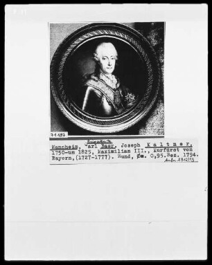 Bildnis des Maximilian Joseph 3., Kurfürst von Bayern (1727-1777)