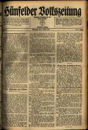 Ausgabe vom Mittwoch, den 01. Juni 1921.