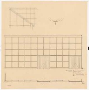 Bundesgartenschau 1955, Kassel: Orangerie: Teilansicht der Südostseite 1:20