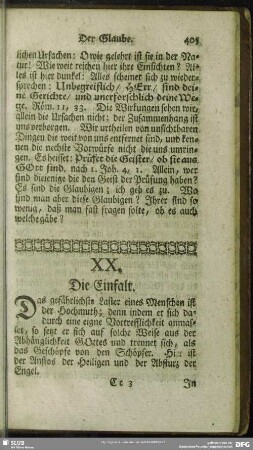 XX. Die Einfalt