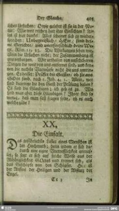 XX. Die Einfalt