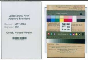 Entnazifizierung Norbert Wilhelm Gerigk , geb. 27.01.1908 (Studienrat)