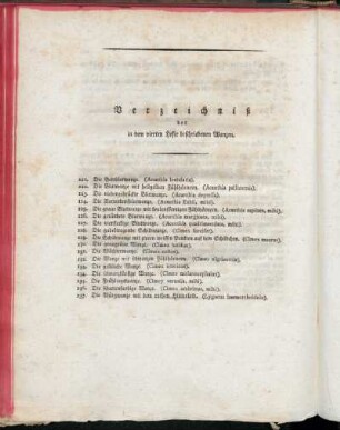 Verzeichniß der in dem vierten Hefte beschriebenen Wanzen.