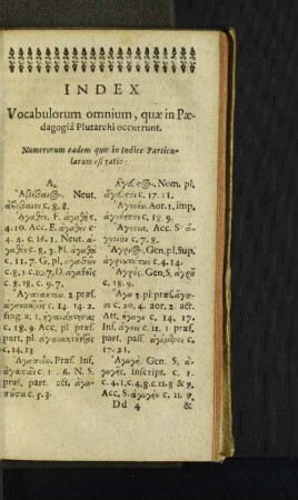 Index Vocabulorum omnium, quae in Paedagogia Plutarchi occurrunt.