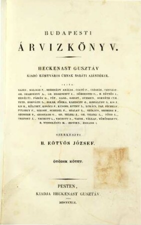Budapesti árvízkönyv : Heckenast Gusztáv kiadókönyváros urnak baráti ajándékul, 5. 1841