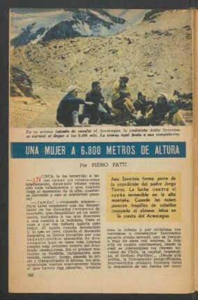 Una mujer a 6800 metros de altura