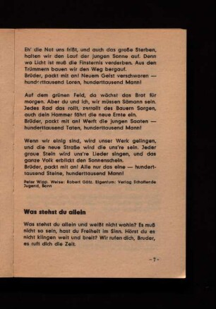 Was stehst du allein