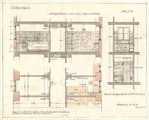 Fischer, Theodor; München - Westend, Bergmannstr.; Ledigenheim - Schlafräume (Grundriss, Schnitte)