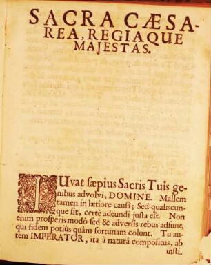 Ad Sacram Caesaream Regiamque Maiestatem Humilima Consolatoria Supra Luctuosa Amissione Praemature Nati Statim Denati Principis Infantis