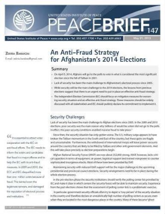An anti-fraud strategy for Afghanistan's 2014 elections