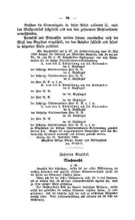 Zehntes Kapitel. Nachwahl