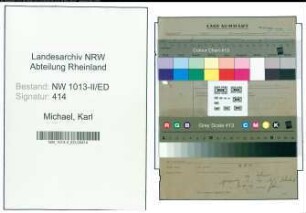 Entnazifizierung Karl Michael , geb. 11.05.1891 (Lehrer)