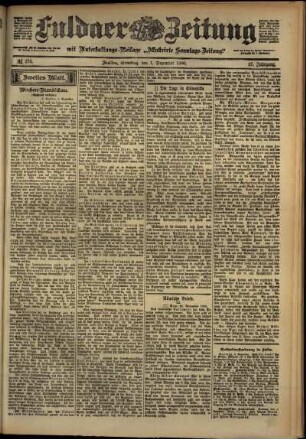 Zweite Ausgabe vom Samstag, den 01. Dezember 1900.