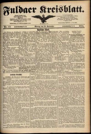 Ausgabe vom Montag, den 26. September 1904.