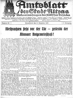 Nummer 50 : Sonnabend, den 15. Dezember 1923