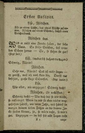 Erster Auftritt. - Sechster Auftritt.