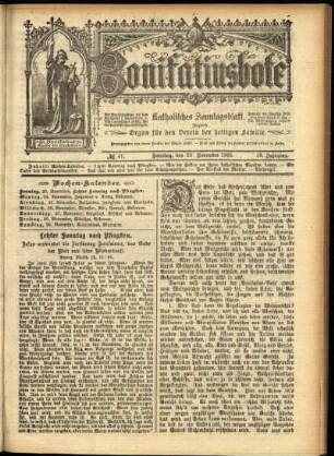 Erste Ausgabe vom Sonntag, den 23. November 1902.