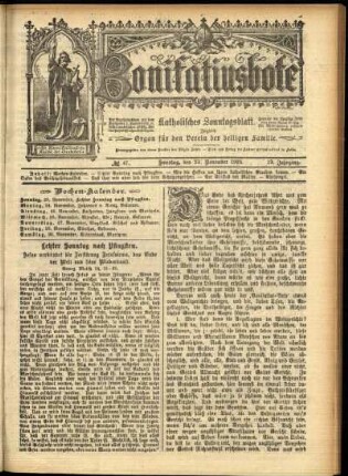 Erste Ausgabe vom Sonntag, den 23. November 1902.