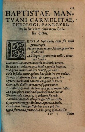 Baptistae Mantuani Carmelite, Theologici, Poetae & Oratoris clarissimi Operum, Tomus .... 4