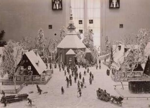 Seiffener Weihnachtsberg : Christmette in Seiffen, um 1925, entworfen von Alvin Seiffert, hier ausgestellt in Dresden, Erzgebirgsschau 1934