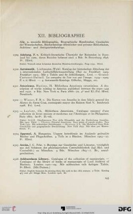 XII. Bibliographie (Nr. 2309-2483)