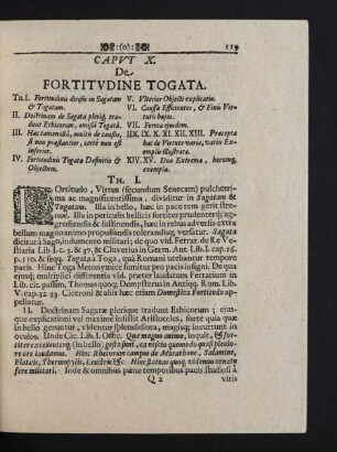 Caput X. De Fortitudine Togata.