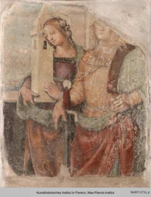 Freskofragmente mit Heiligendarstellungen