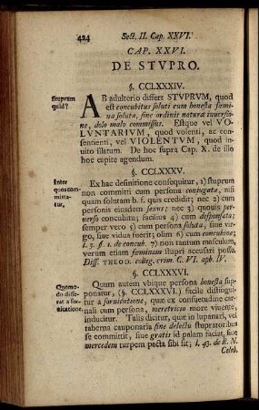 Cap. XXVI. De Stupro – Cap. XXXIX. Usuraria Pravitate