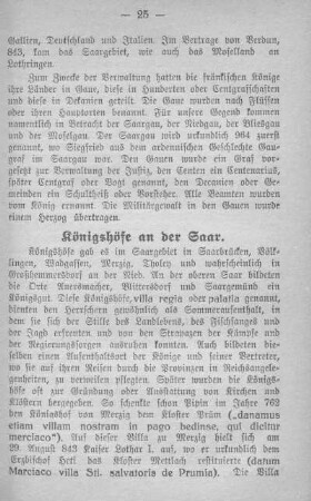 Königshöfe an der Saar.