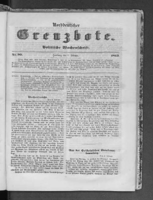 Norddeutscher Grenzbote. Politische Wochenschrift. No. 90 1863.
