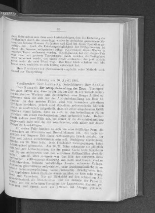 Sitzung am 30. April 1901.