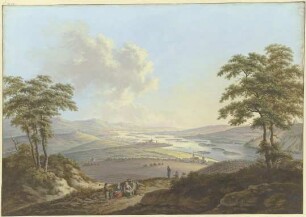 Blick auf Rheingau und Rheinebene, links der Johannisberg