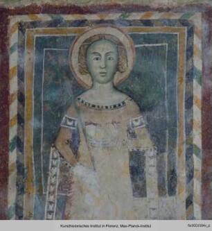 Heilige Viktoria mit zwei Stiftern