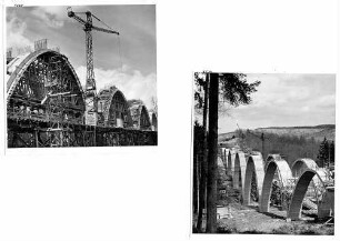 Rohrbach-(Friedens)brücke, km 211,808 - 212,130 Lehrgerüst und fertige Bögen