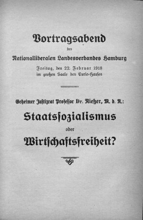 Vortragsabend des Nationalliberalen Landesverbandes Hamburg