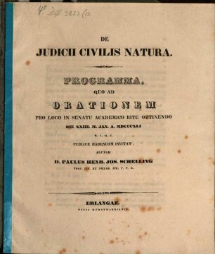 De iudicii civilis natura dissertatio : prolegomena processus civilis