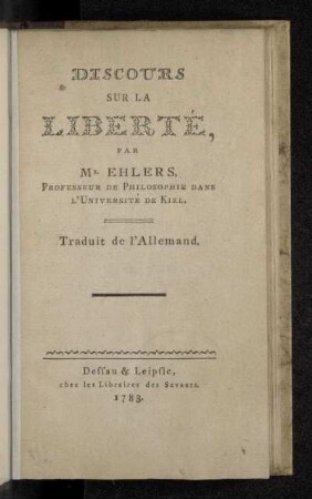 Discours Sur La Liberté