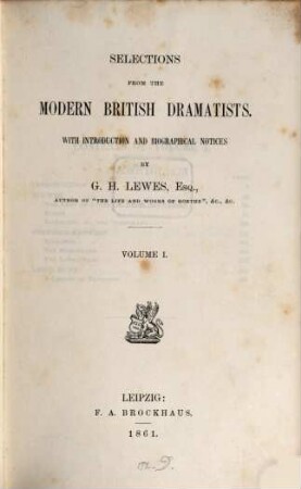 Selections from the modern British dramatists : with introduction and biographical notes, 1