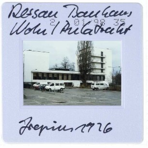 Dessau, Bauhaus : Aulatrakt, Atelierhaus, Ostseite