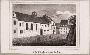 Die katholische Kirche in Freiberg (?), Blatt aus Sachsens Kirchen-Galerie von Hermann Schmidt, 1838, Bd. 2