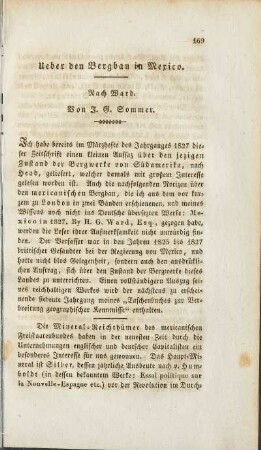 Ueber den Bergbaau in Mexico.