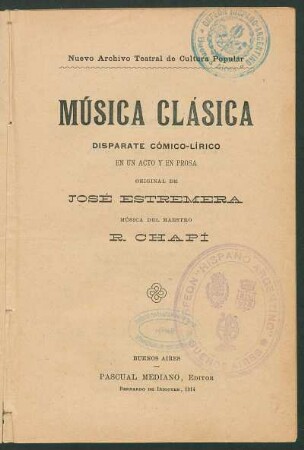 Música clásica : disparate cómico-lírico en un acto y en prosa