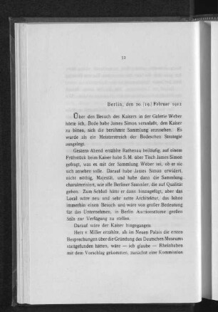 Berlin, den 20. [19.] Februar 1912