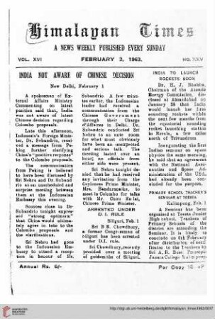 No. XXV (03 February 1962)