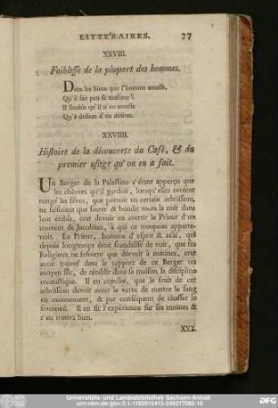 XXVIII. Foiblesse de la plupart des hommes.