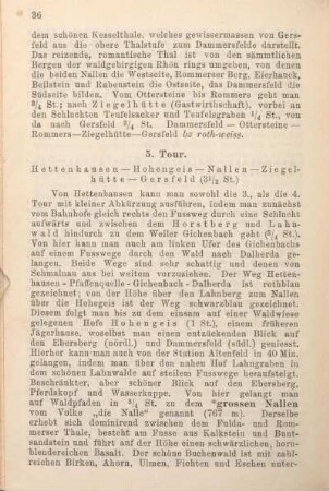 5. Tour. Hettenhausen - Hohengeis - Nallen - Ziegelhütte - Gersfeld (3 1/2 St.)