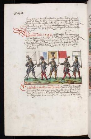 Bannerträger von Zürich, Luzern, Uri, Schyz und Zug