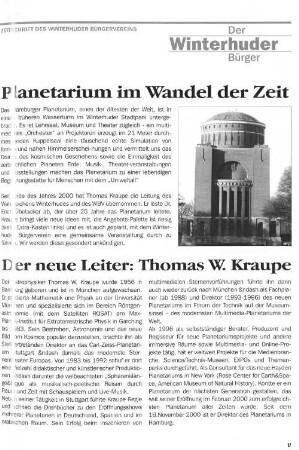 Planetarium im Wandel der Zeit